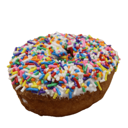 White Sprinkle Cake Donut